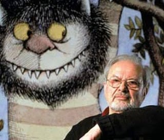 Picture of Maurice Sendak with Wild Thing in the background